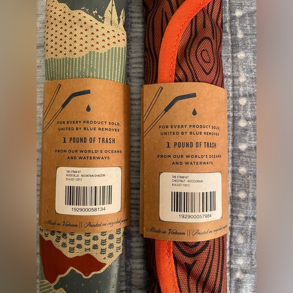 New United By Blue 2 Sets Reusable Straw Stainless Steel Silicone - Picture 4 of 6